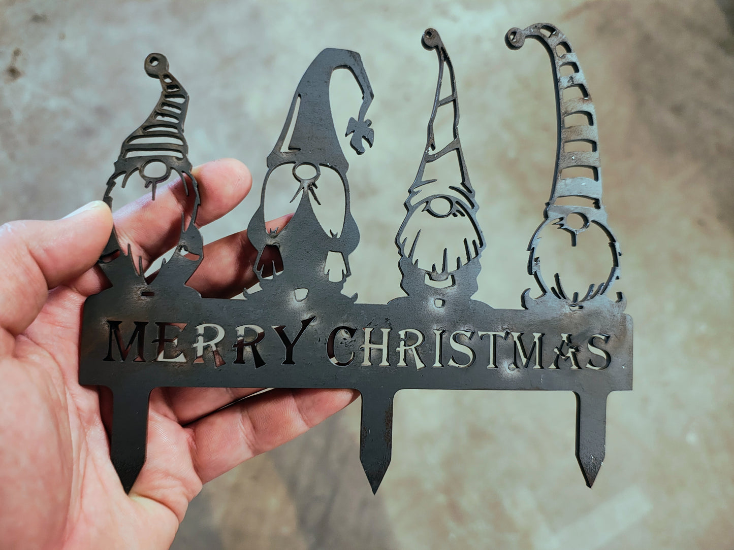 Kerstkabouters (small) in cortenstaal